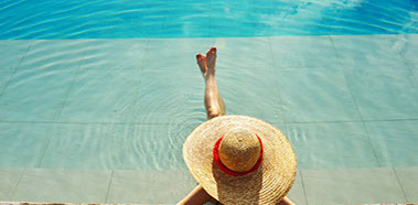 Relaxing by Pool