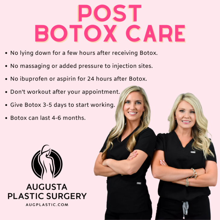 Post Botox Care - Augusta Plastic Surgery